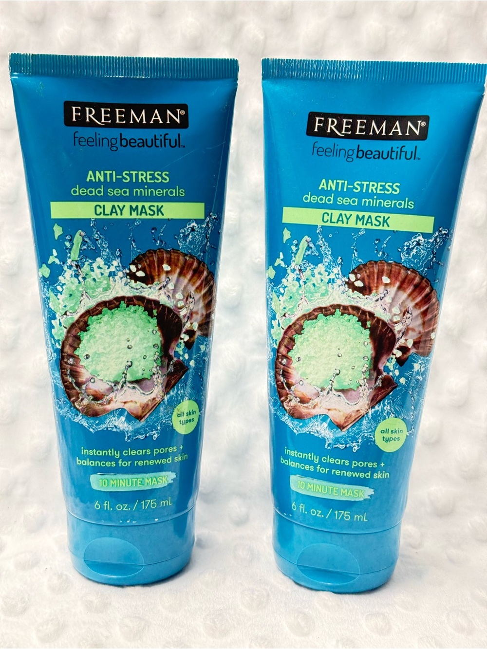 Freeman Anti-Stress Dead Sea Minerals Clay Mask - 2 bottle set 175 ml each